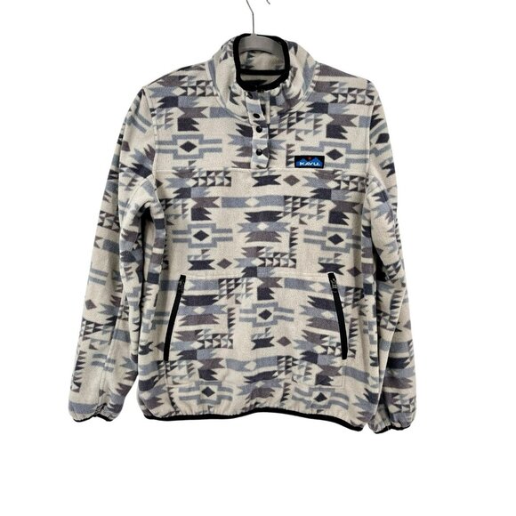 KAVU Other - KAVU Men's Gray Aztec Geometric 1/4 Snap Popover Fleece Medium